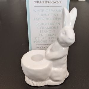 Williams-Sonoma ceramic bunny tiny taper holders